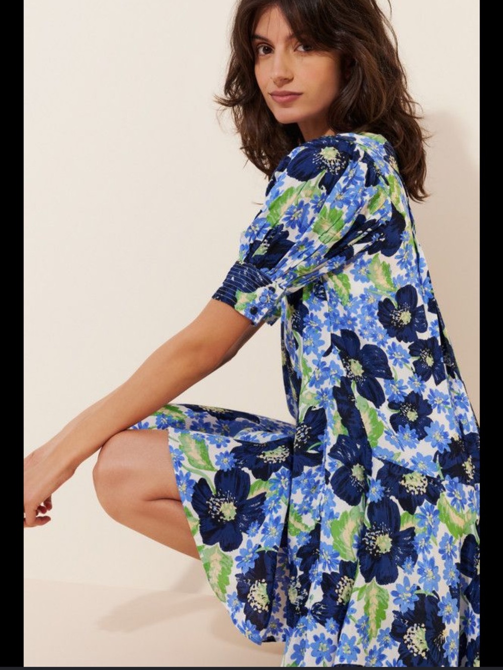 Free People Blue Floral Moonchaser Minidress